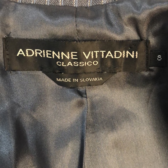 Women’s Adrienne Vittadini Classico Gray Stripe Blazer Size 8 - Picture 7 of 9